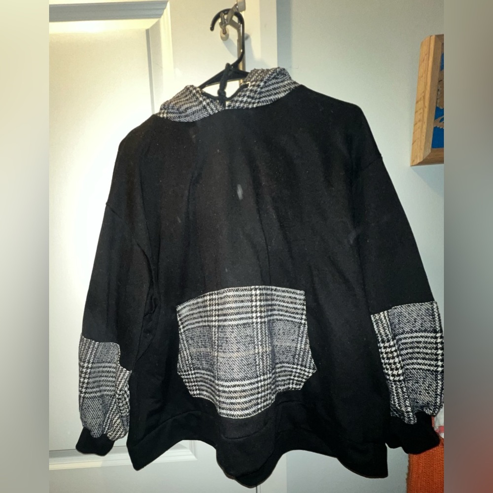 Fashion Nova Flannel Detail Hoodie